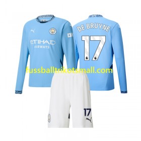 Fußballtrikots Manchester City Kevin De Bruyne 17 Kinder 2024-2025 Langarm Heimtrikotsatz kaufen